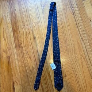 J.Crew Navy Silk Tie with Yellow Accents